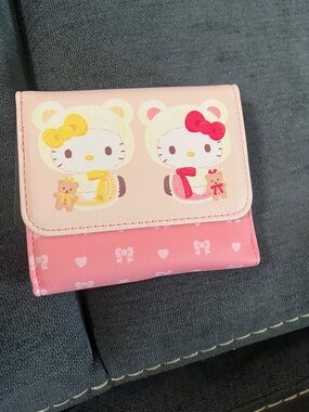 Loungefly Pink Hello Kitty Cartoon Trifold Wallet with Bow Accents